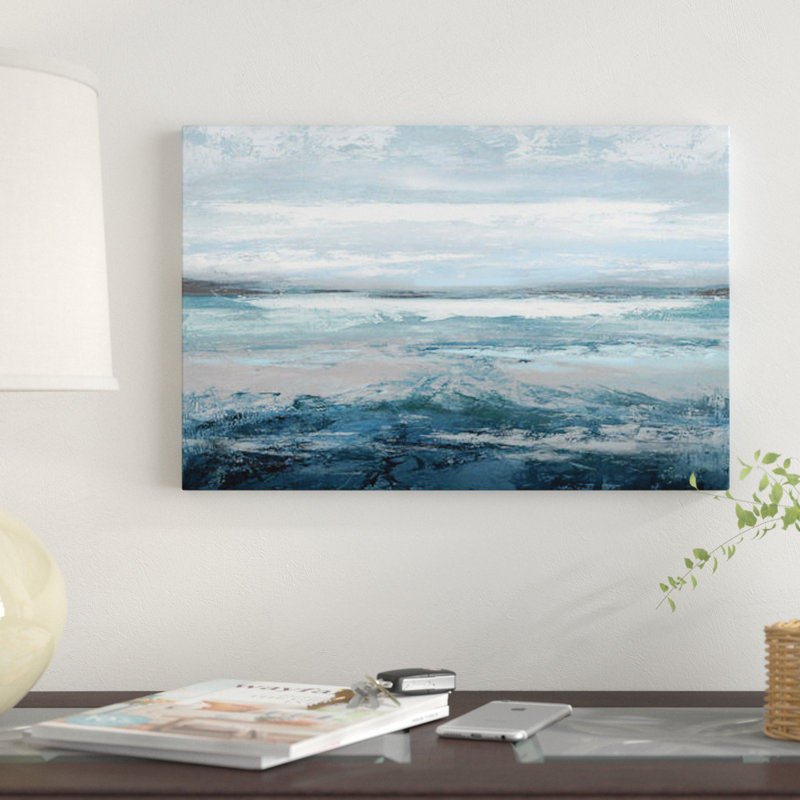 «Aqua In Motion» par Jake Messina - galerie - estampe numérique sur toile tendue, Toile avec cadre noir, Pas de tapis