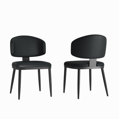Marlon PU Leather Dining Chairs with Metal Legs