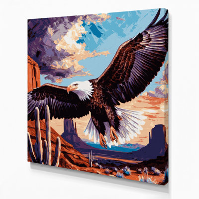 «Southwestern Animals Birds of Prey», art mural sur toile 5 bruns