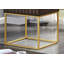 Table de bout de style contemporain avec tiroirs dissimulés et pieds en acier doré, parfait pour les espaces de vie modernes-304747108