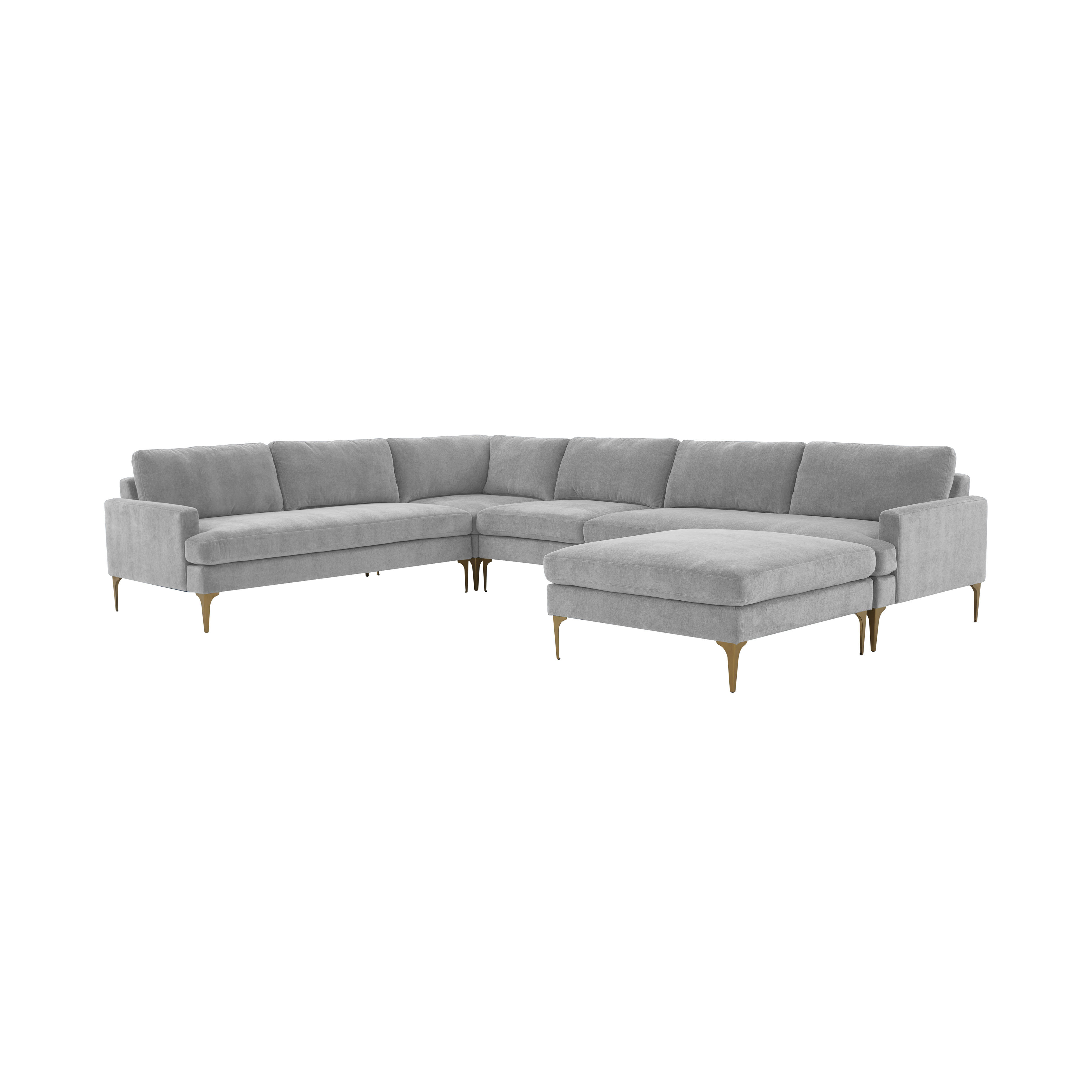 Pineville 5 - Piece Slipcovered Velvet Sectional