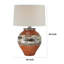 Lampe de table Howocal 24 "Howle, abat-jour tambour, base urne tribale, terre cuite-487423269-499163059