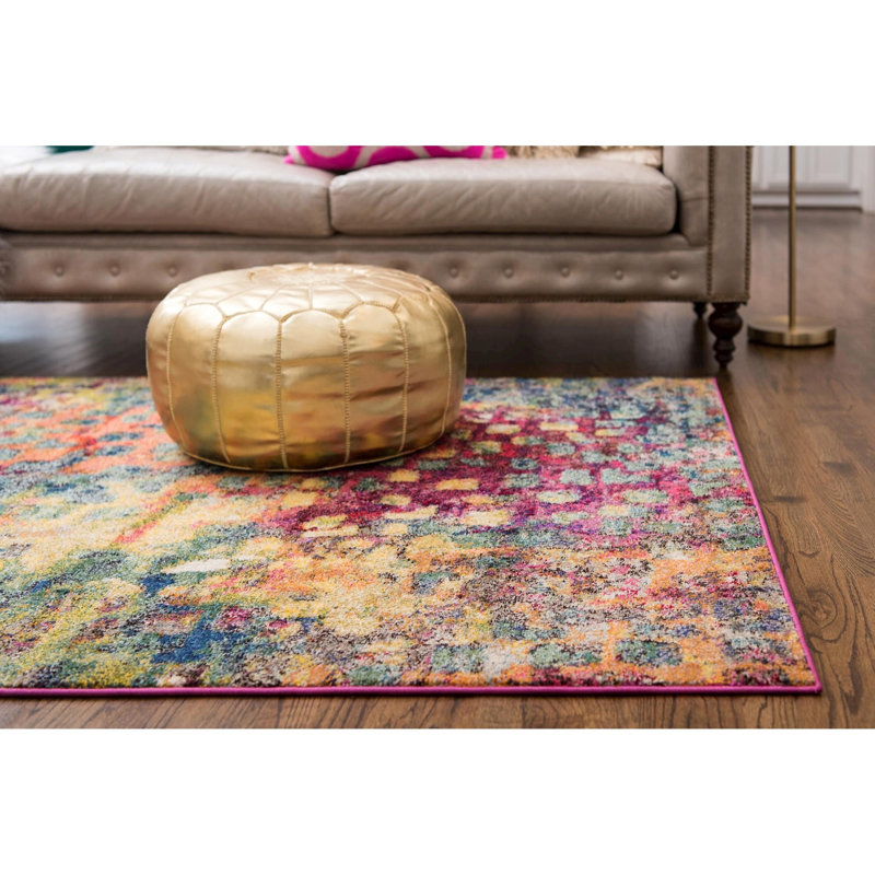 Corlenzo Washable Abstract Indoor Rug, Rectangle 4'1" x 6'1"