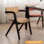 Chaise d'appoint à dossier kaki uni (ensemble de 2)-1199961061