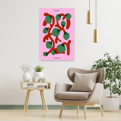 Tomate verte, art mural rose