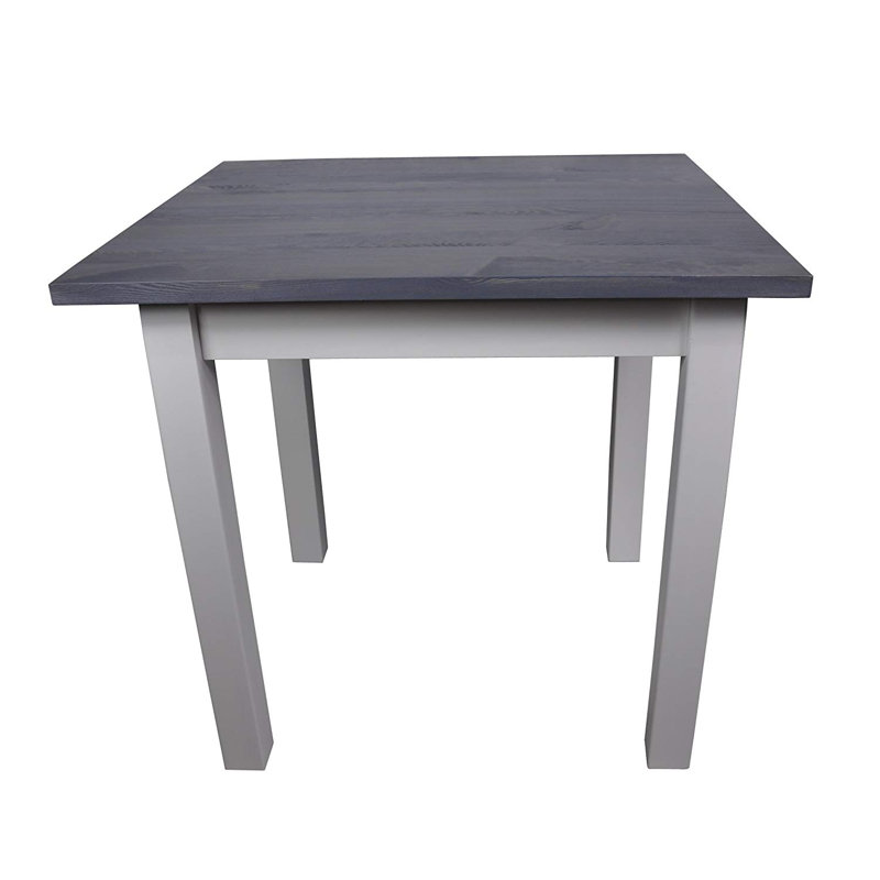 Solid Wood Dining Table, Grey/Brown/Blue