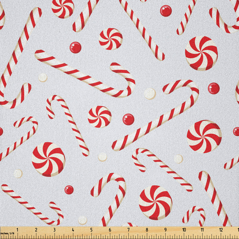 Fabric by the meter, holiday food, red and white coconut, 10m (230 x 1000cm)