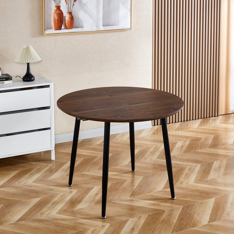 Table extensible, table à manger, table de bureau, table basse, pieds en métal, Noyer / noir