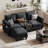 Serio Convertible Sectional Sofa Couch, L Shaped 3 Seater Sofa Couch with Storage Ottoman and Side Pockets-1628855804