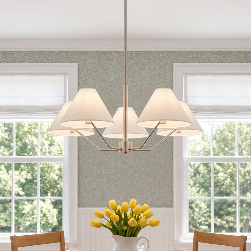 Collete 5-Light Chandelier, Brushed Steel