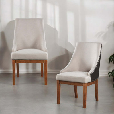 Chaise de salle à manger en tissu synthétique Gilsea (ensemble de 2)