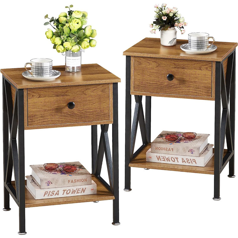 Table de chevet, Noyer brun
