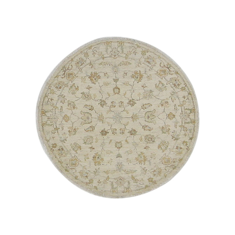 Daugherty Hand Knotted 4x4 Ivory Round