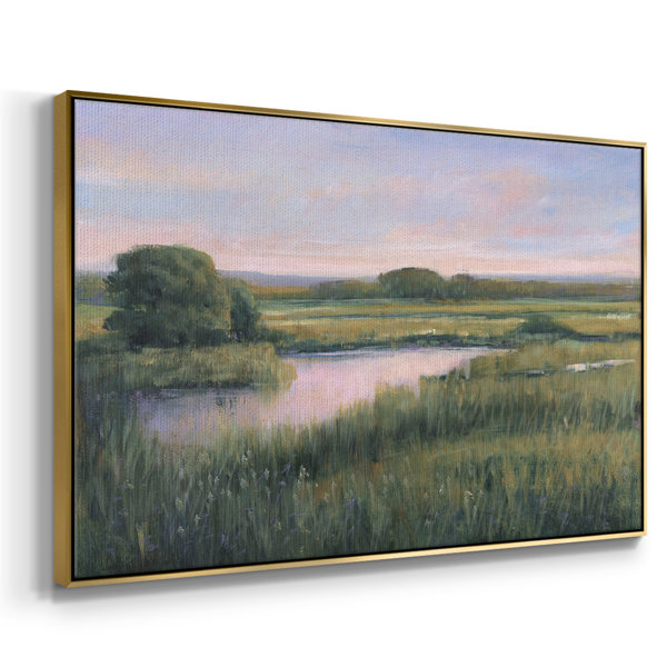 Original Small Painting on Canvas Board, Marsh 2