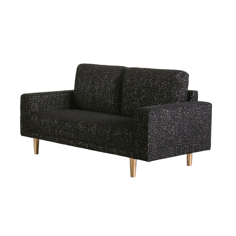Causeuse contemporaine l 63,4 po, noir, Noir