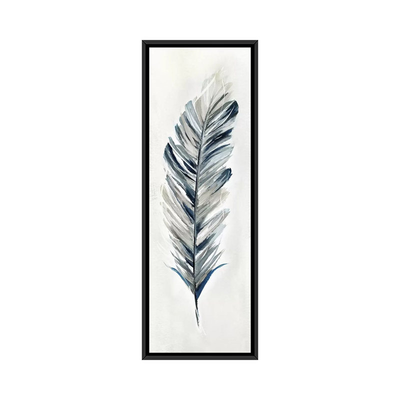 «Soft Feather I», impression sur toile tendue, H 36 po x l 12 po x P 1,5 po, Toile avec cadre noir