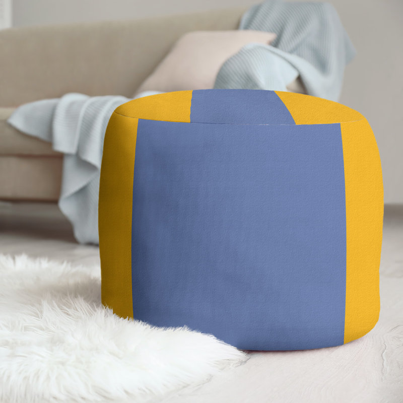 repose-pieds rond 20,5", Jaune / bleu / orange ballon de basketball / jaune