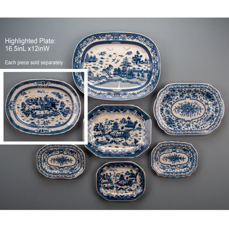 Blue Willow Porcelain China Decorative Plate