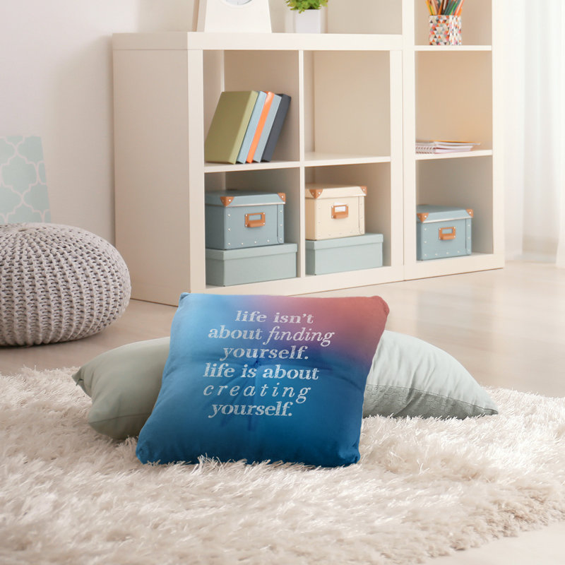 Coussin intérieur / extérieur Créant vous-même, Bleu / Rose, 30 po x 30 po