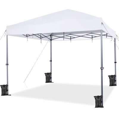 Metal Pop-Up Canopy with One-Push-To-Lock Setup Mechanism
