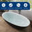 71" Solid Surface Bathtub, Stone Resin Freestanding Soak Tub For Bathroom, Black Exterior White Interior