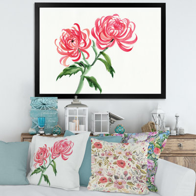 " Vintage Purple Chrysanthemum Flower " Painting Print