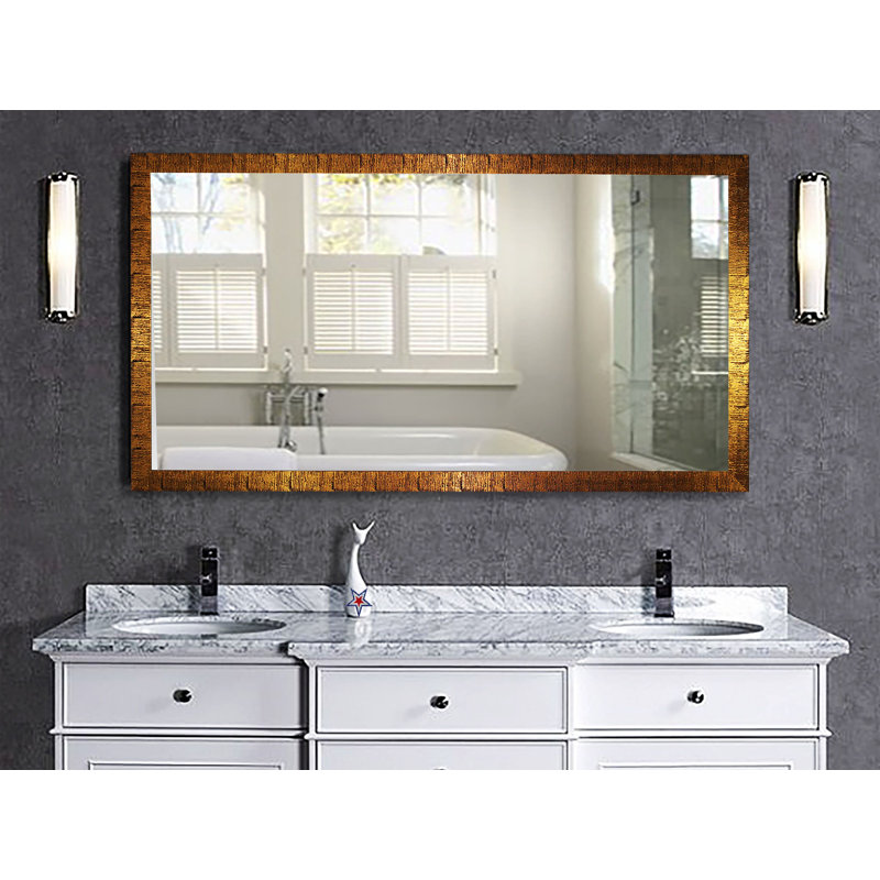 Guildford Wood Flat Wall Mirror, 34" H x 65.5" W