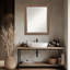 Miroir de salle de bain mural à cadre biseauté moyen brun pia-120430920