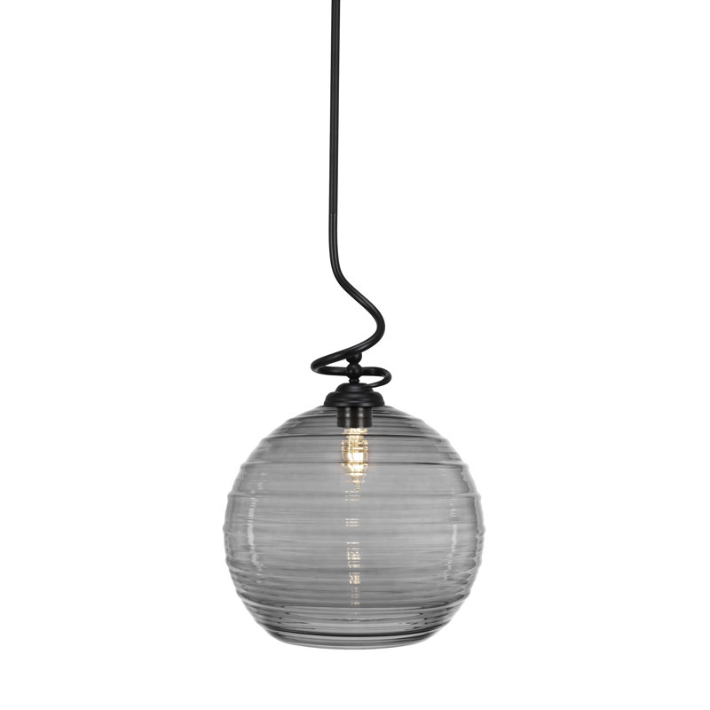 Luminaire suspendu Capri Capri, H 22,5 po x l 14 po x P 14 po, Grey, Noir mat