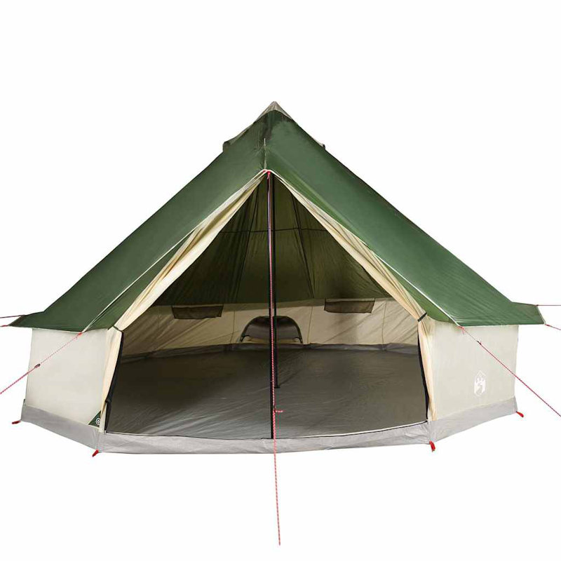 Tente familiale Vidaxl Tipi 10 personnes imperméable, Vert
