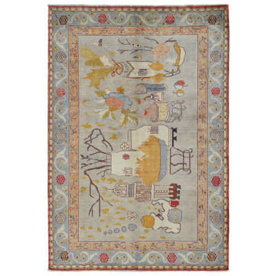 One-of-a-Kind Grey Modern 5X7 Oriental Area Rug