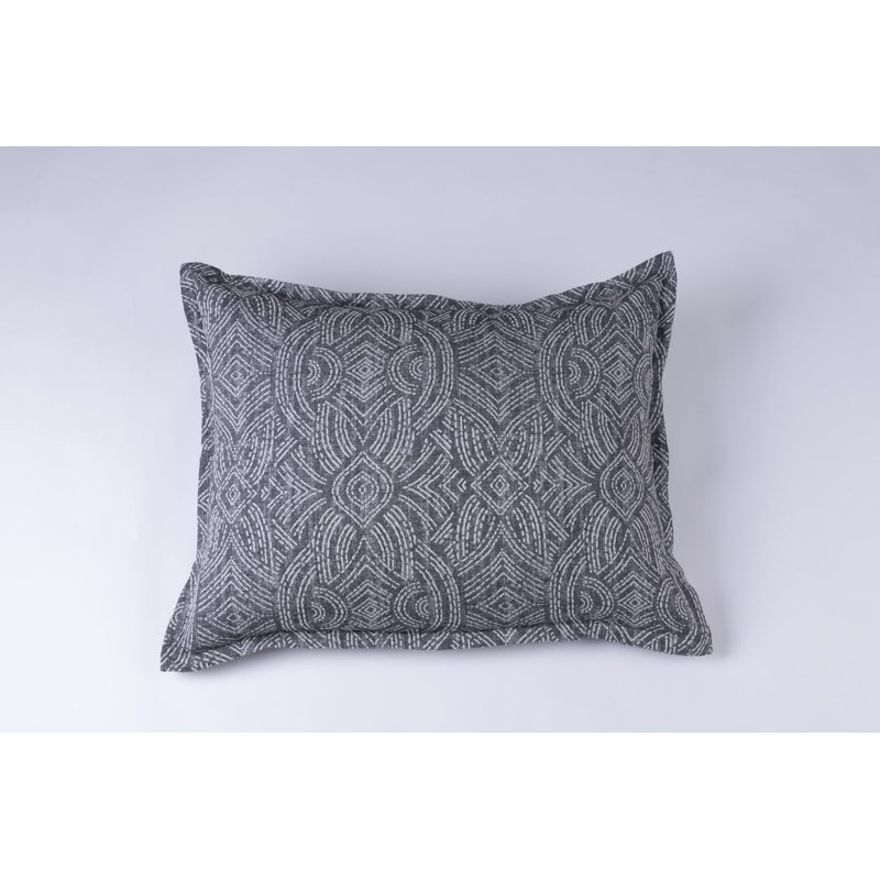 Andrée JACQUARD SHAM, asphalte, standard, Taie décorative simple extra longue, Noir