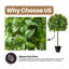 Arbre topiaire artificiel 3 pi en pot, plante artificielle dense et verte pour le patio d'entrée