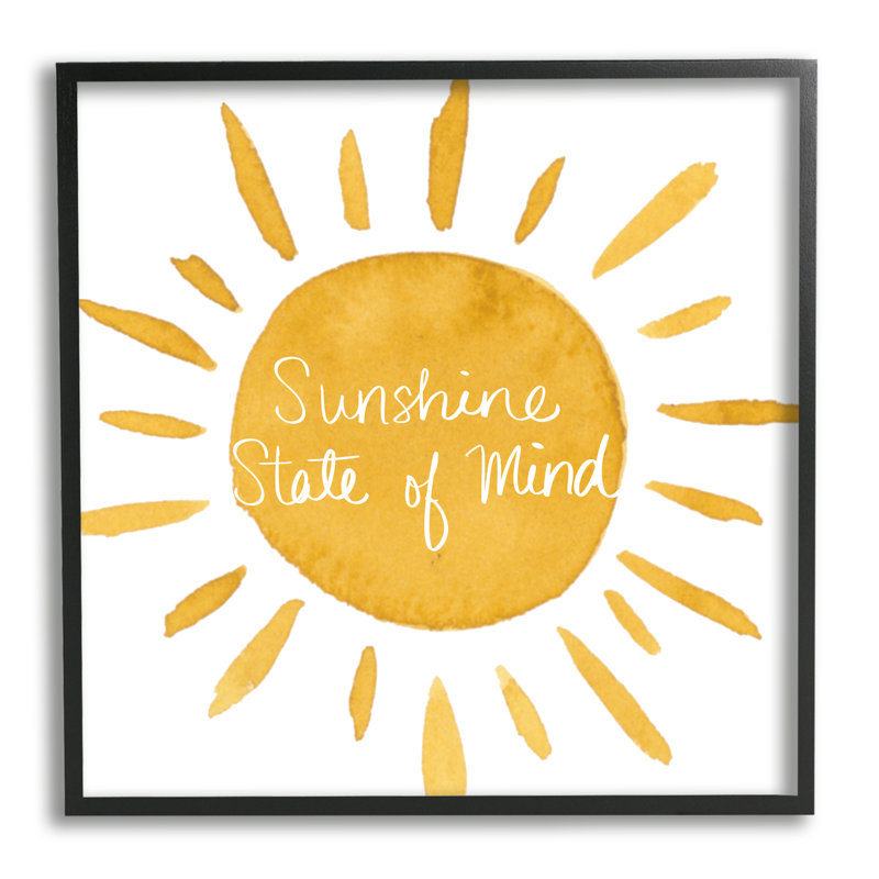 «Sunshine State of Mind Expression Big Bold Sun» par Lucille Price - Peinture, H 17 po x l 17 po x P 1,5 po