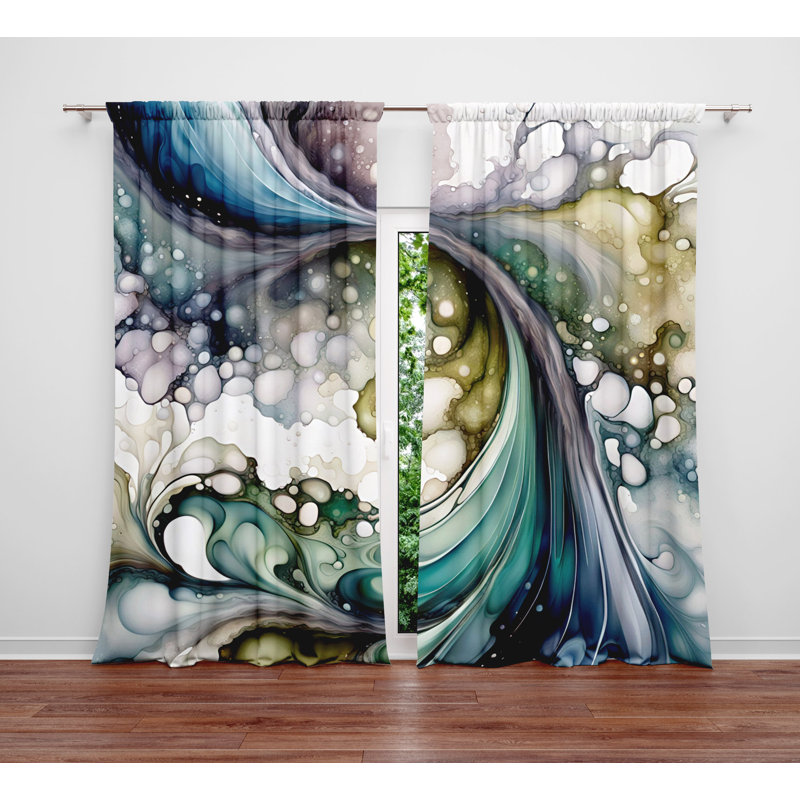 Paire de rideaux semi-transparents en polyester Graceanna, L 20 po x L 82 po