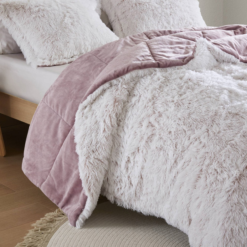 3 PCS Shaggy Faux Fur Comforter Mini Set