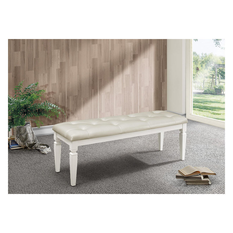 Ensemble de chambre avec lit tapissier Guistino, Blanc, 3 pièces: lit, miroir, commode, Très grand lit
