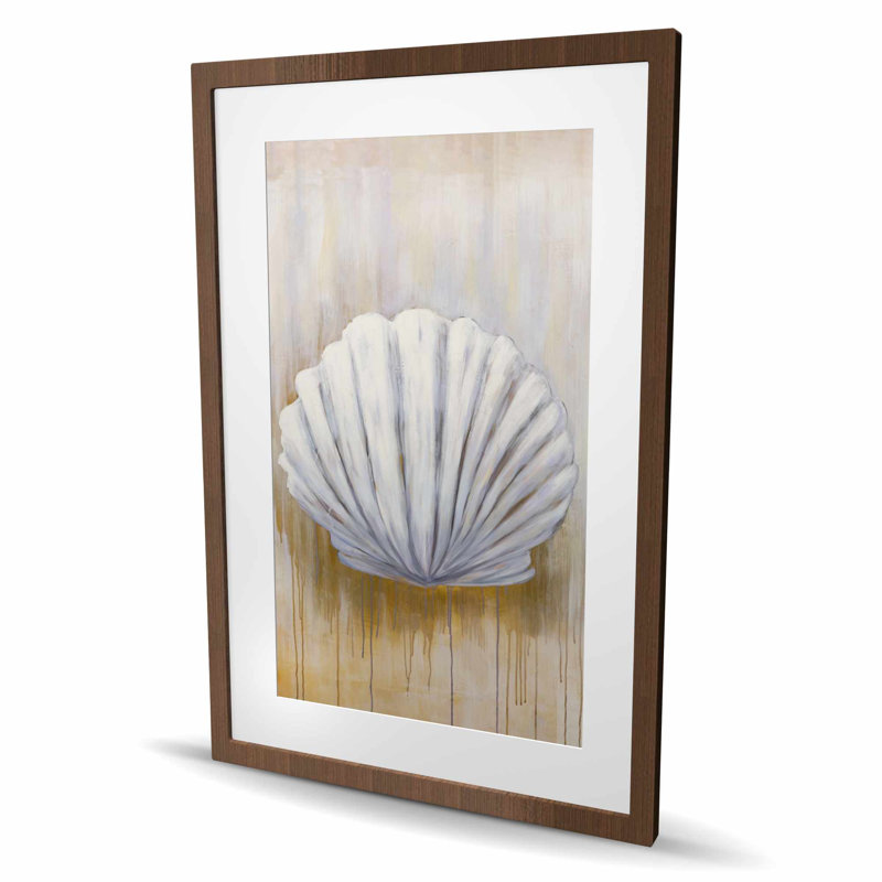 Feston coquille - imprimé mat marine encadré pour la décoration intérieure, Brun