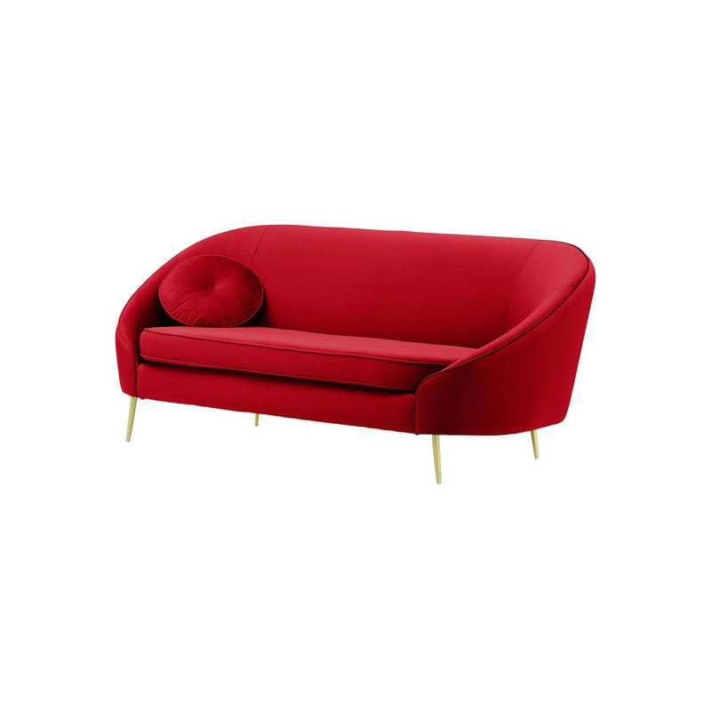 Kooper 3 Seater Velvet Sofa, Red