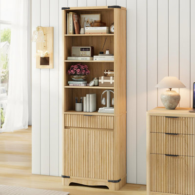 70.47'' Bookcase With Doors And Drawer