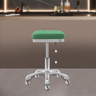 Adjustable Height Square Rolling Stool Chair With Wheels