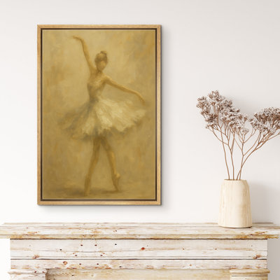 «Ethereal Ballet Mouvement Soft Neutral Figure Scene», reproduction d'art sur toile encadrée