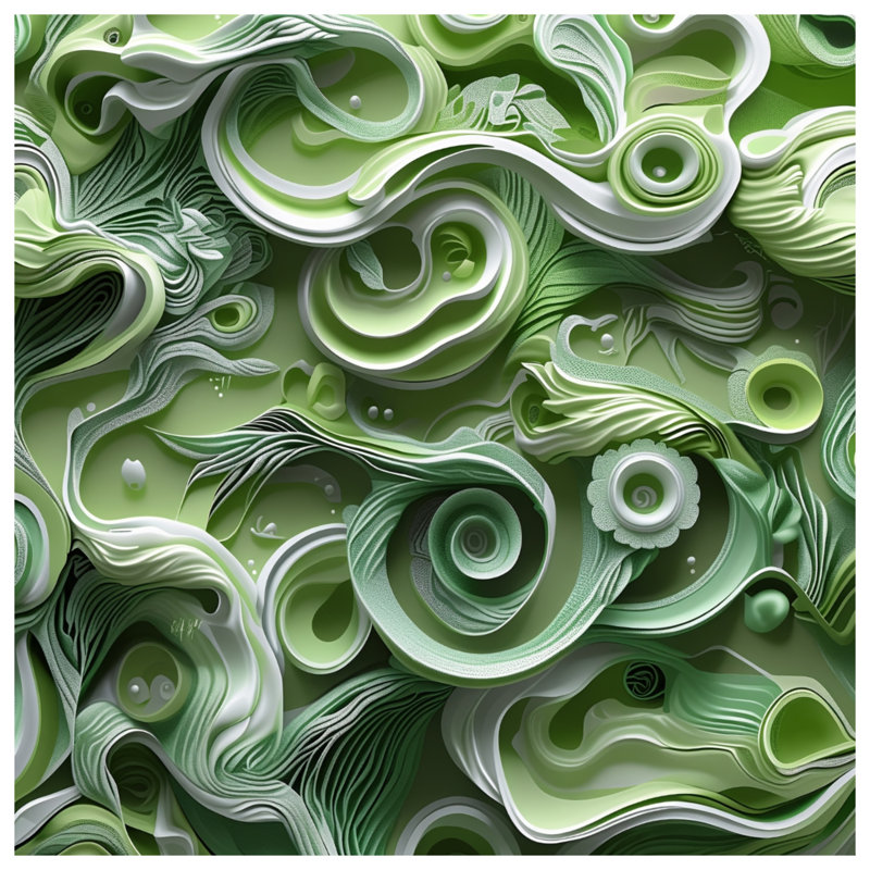 Édredon complexe tourbillons verts, Simple extra long