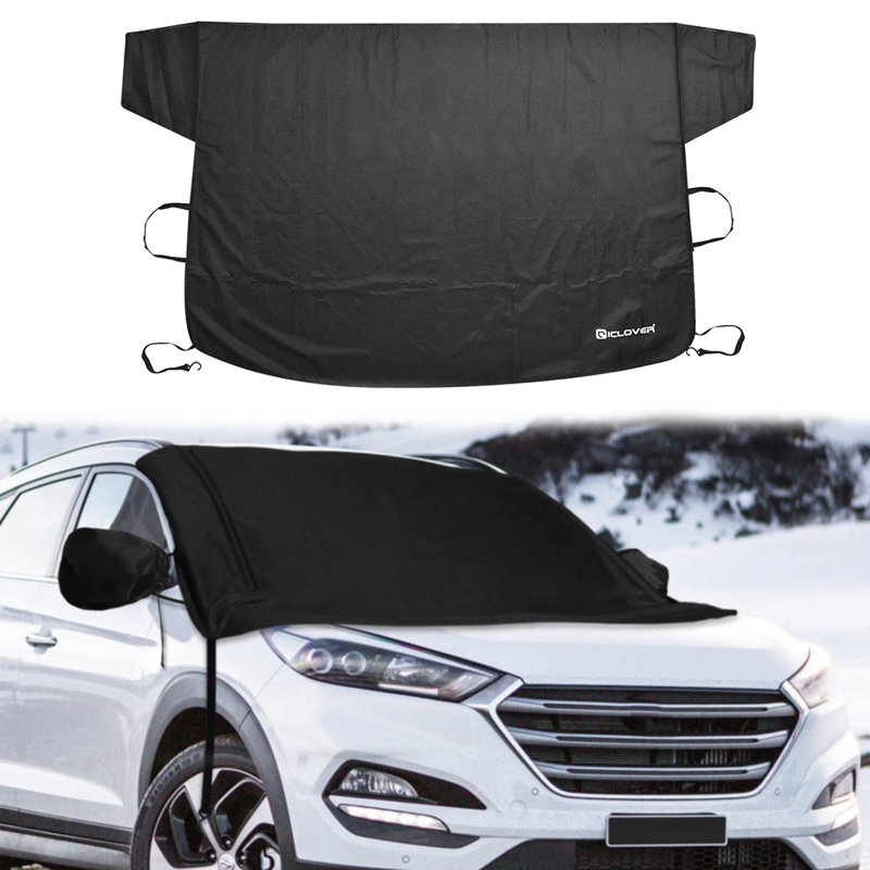 Car Windshield Snow Cover, Durable 600D Oxford Waterproof Windshield Covers With Side Mirror Covers Universal Fit For Most Vehicle