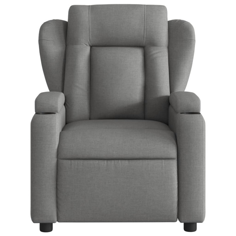 Fauteuil inclinable de massage en tissu vidaXL, dossier et repose-pieds réglables, Tissu gris foncé