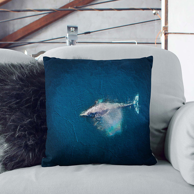 Swimming Dolphin Cushion with Filling, 55cm H x 55cm W x 20cm D