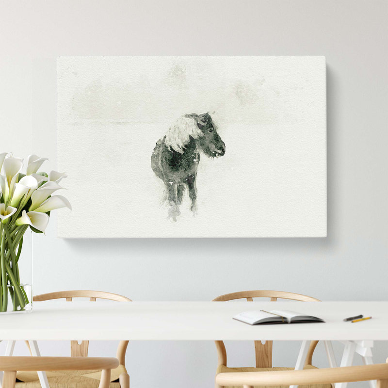 Wild Horse in Iceland in Abstract - Wrapped Canvas, 60cm H x 91cm W x 3cm D