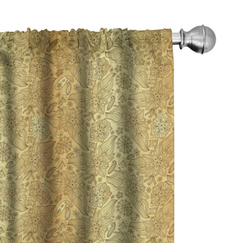 Mandala Semi-Sheer Rod Pocket Curtain Panels, 28" x 95"