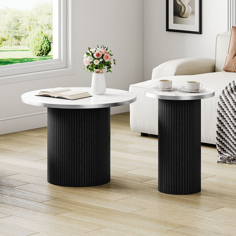 Pedestal Coffee Table, Black