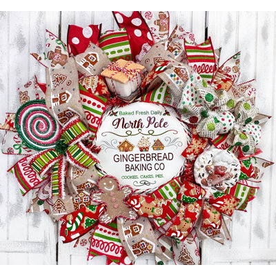 North Pole Gingerbread Christmas Wreath
